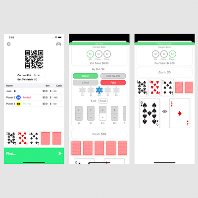 Local Multiplayer Poker iOS App app design ux