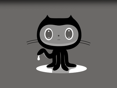 GitCat animal branding cartoon cat character code coding computing design dribbble engineer fullstack illustration mascot octocat octopus programming tech