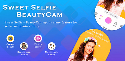 Beauty Cam AD Banner 4k wallpaper app ui application ui beauty cam graphic design mobile app ui ui ui design