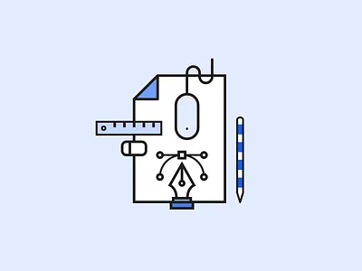 Tools design drawing graphic design icon illustration office office supplies paper pen pencil skills tools vector