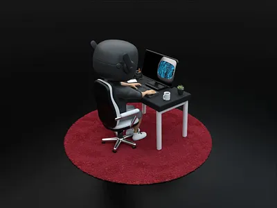 Self-improving A.I 3d 3d art a.i animation blender bot branding character cycles design desktop graphic design illustration intelligence logo motion graphics pc room setup ui