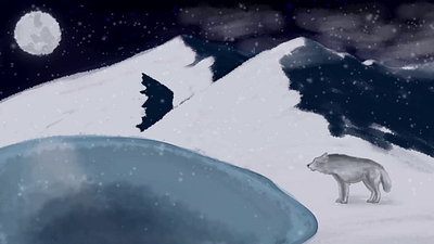 Snowing Night animation design illustration