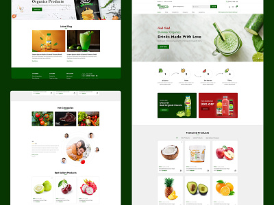 Fresco Organics landing page banner blog branding brochure design e commerce websites fruit graphic design lending page logo motion graphics organics poster design products services templates testimonials ui website