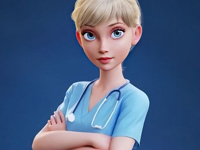 "Nurse" Animation 3d animated logo branding business logo design graphic design illustration logo ui vector