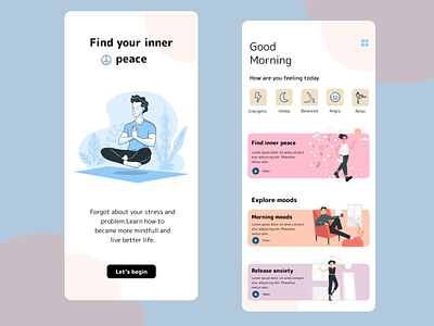 Meditation App Design app design meditation app meditation app design mobile app design ui uiux