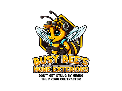 Busy Bee bee bee design bee logo blue busy busy bee character design design graphic design home home exterior honey illustration logo logo design vector workers workin bee working bee yellow