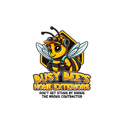 Busy Bee bee bee design bee logo blue busy busy bee character design design graphic design home home exterior honey illustration logo logo design vector workers workin bee working bee yellow