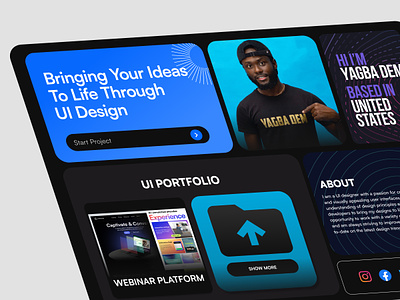 Yagba Dem - Portfolio Website clean clean ui concept design landing page minimalist portfolio resume style ui ux ui design uidesign web web design web portfolio webinar website