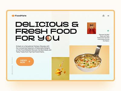 FoodMate - Website design cannon delicious eat food food delivery food industry food order food website fresh fruits golden grid popular restaurant soup trendy ui ui design ux design website