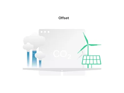 Carbon Offset Illustrations blue carbon carbon footprint carbon offset climate co2 emission green icon icons illustration measure monitor offset reduce report smoke solar wind turbine