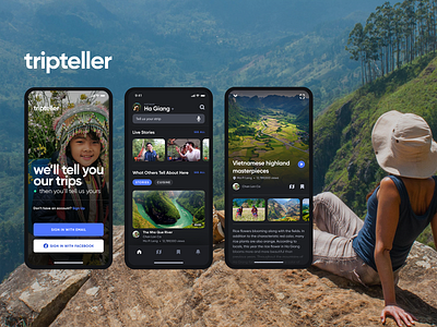 Tripteller - Travel Vlog Platform app design product design ui ui design uiux