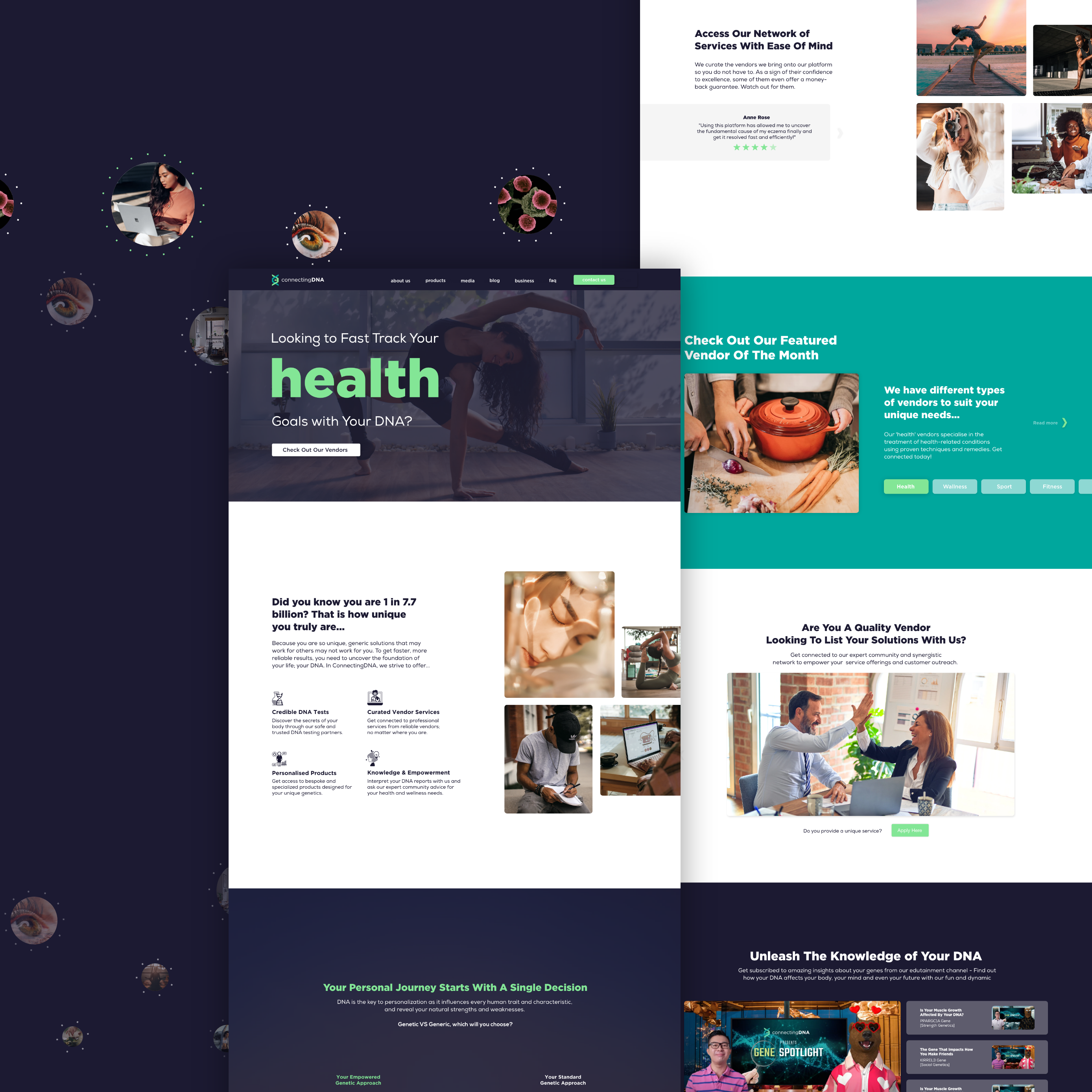 Connecting DNA - Web design biology datascience dna genetics healthcare technology uiux webdesign webdesigntrends