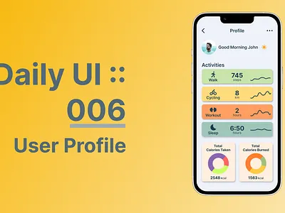 Daily UI :: 006 - User Profile app dailyui dailyuichallange design fitness profile ui userprofile ux