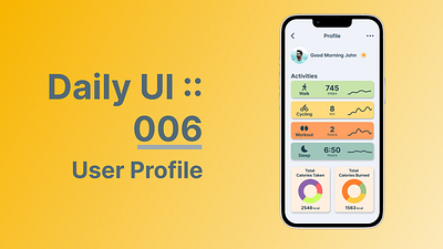 Daily UI :: 006 - User Profile app dailyui dailyuichallange design fitness profile ui userprofile ux