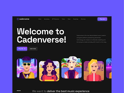 Cadenverse NFT Game Website design product design ui ui design uiux