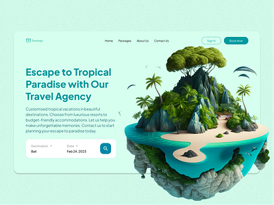 Travel agency hero section 3dimage design hero herosection illustration travelagency ui uidesign ux uxdesign webdesign