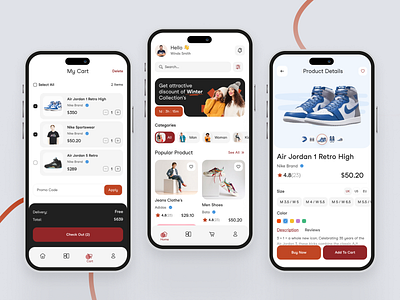 Ecommerce - Mobile App add to card app apps branding design details ecommerce app ecommerce apps fashion app graphic design mobile app shop ui uidex website