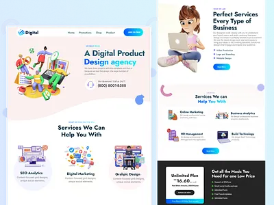 Agency Web Landing Page Design designing agency landing page ui ui design ui designer uiux web design website website design