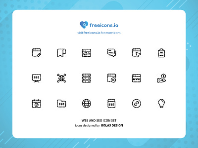 WEB AND SEO ICONS SET branding design free icons icon illustration logo ui vector vector logo web