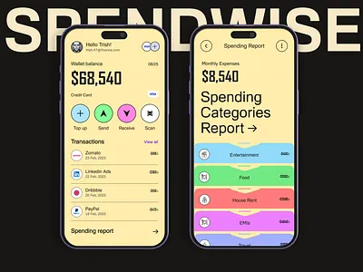SpendWise - Fin-Tech Mobile App app banking bankingapp design fintech mobile app mobile wallet money send money ui ux wallet