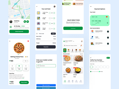 Food Delivery - 🍔 App Concept app card delivery food food app illustration location mobile login paymentmathood paymet pizzapp ui uiux ux vector