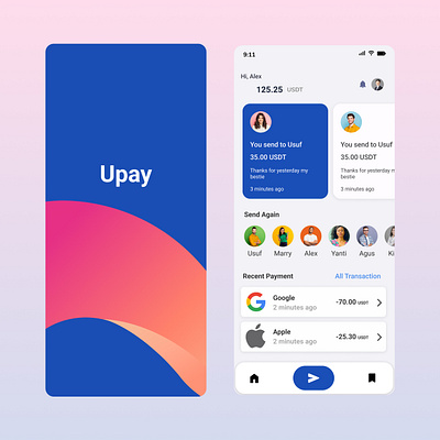 Upay App - UIDesignz app branding dashboard design graphic design illustration logo mobile app design ui ux