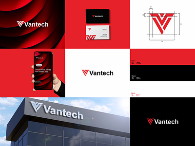 Vantech Logo branding design graphic design illustration illustrator lettering logo monogram ui vector vlogo