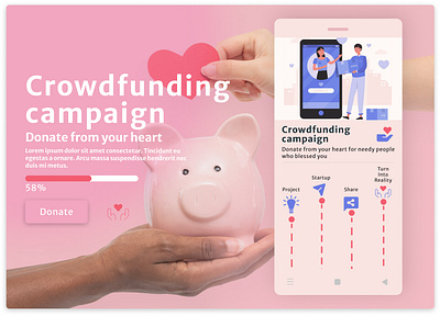 #DailyUI, Day-032:- Crowdfunding campaign branding campaign concept crowdfunding campaign dailyui dailyuichallenge design donate donation graphic design ui vector