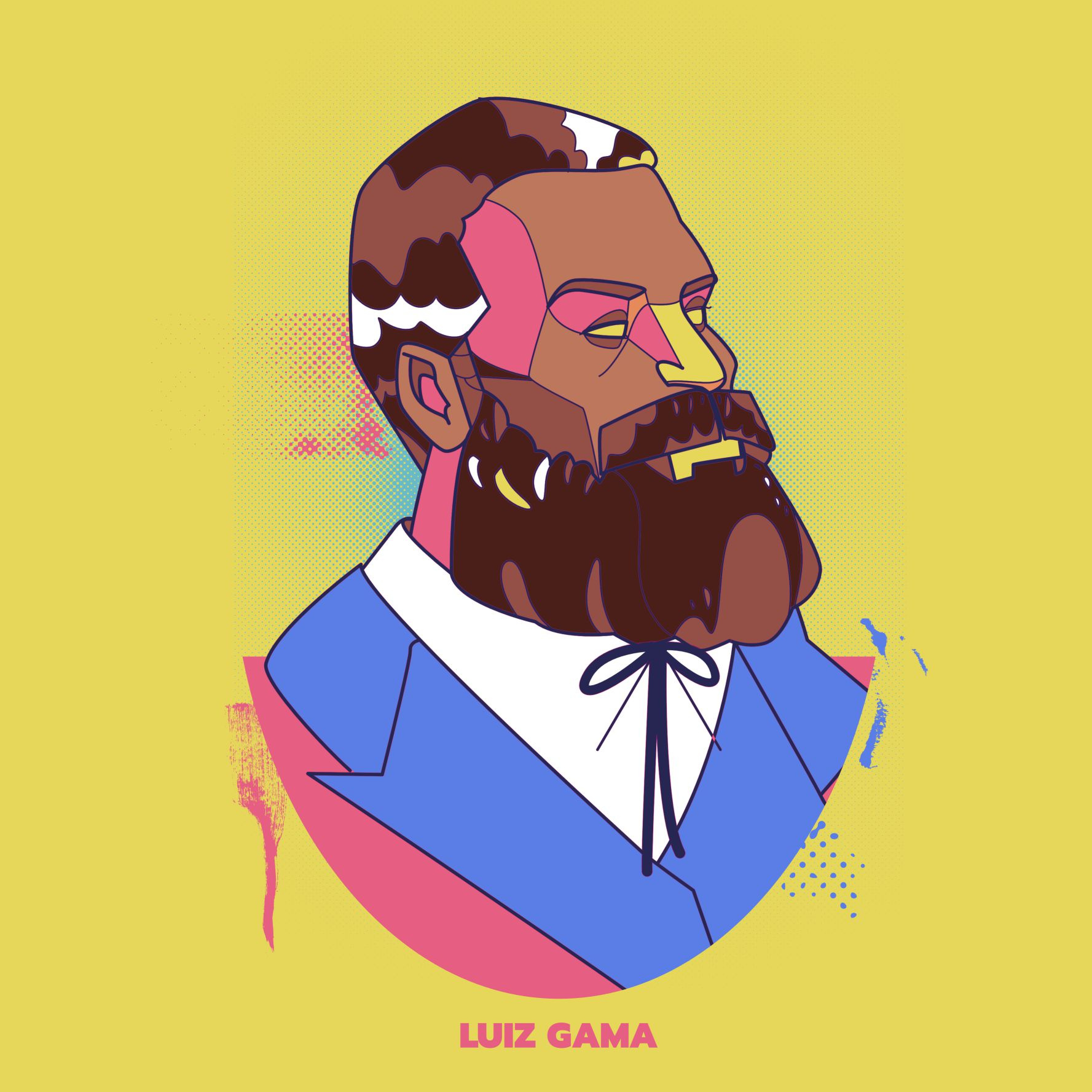 Retrato - Portrait - Luiz Gama design editorial graphic design illustration ilustracao luizgama portrait