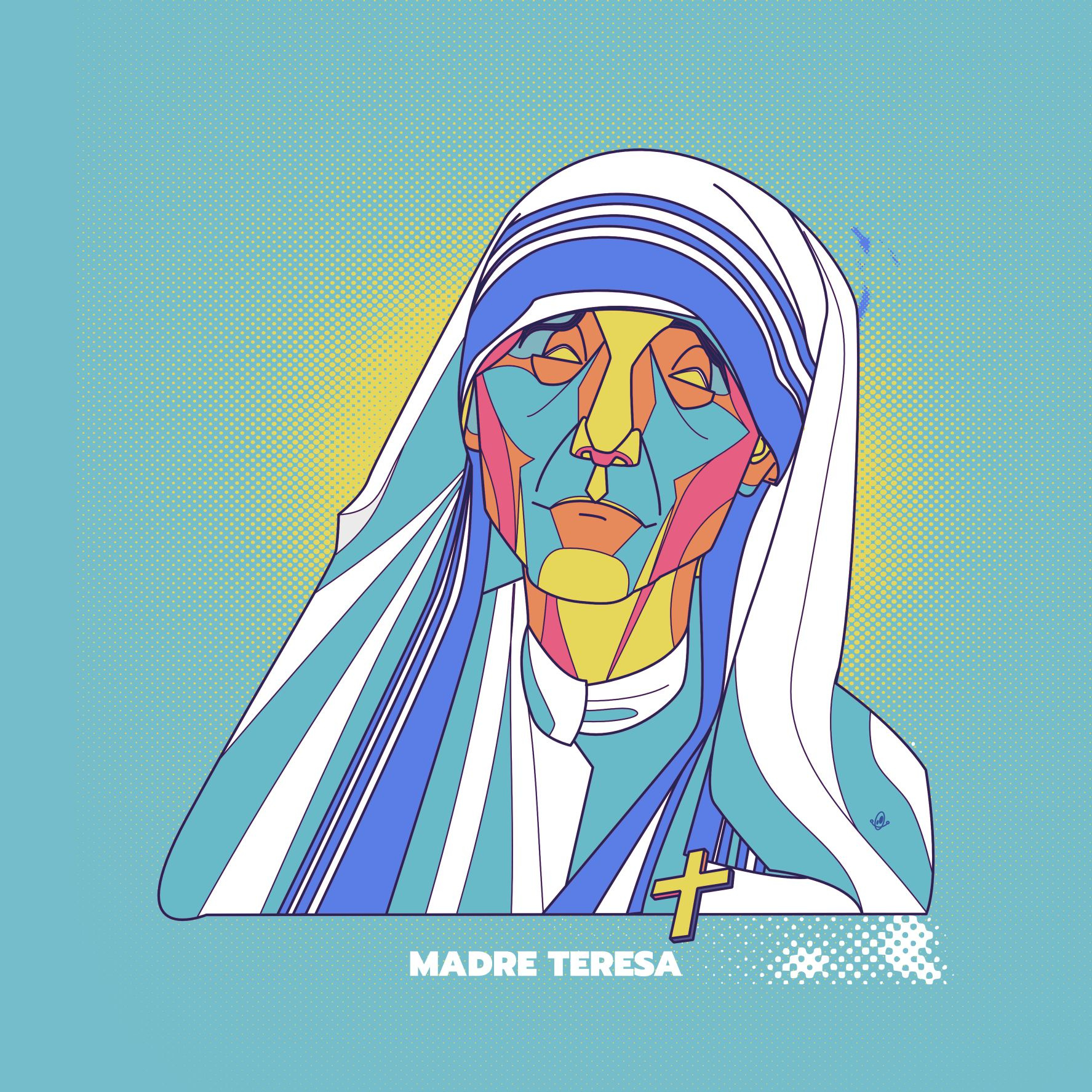 Retrato - Portrait - Madre Teresa art design editorial graphic design illustration ilustracao portrait publishing retrato vector vetor