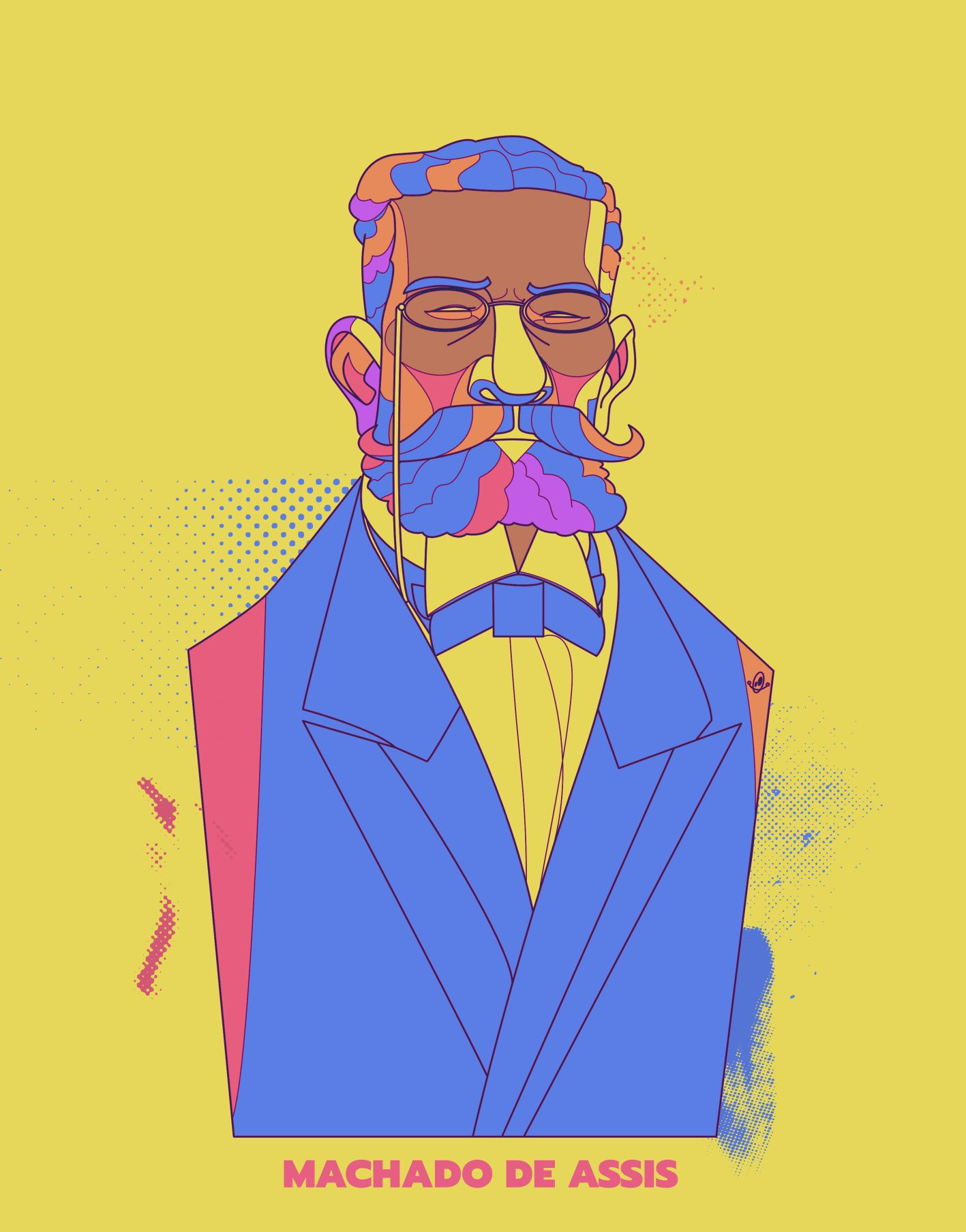 Retrato - Portrait - Machado de Assis design editorial graphic design illustration ilustracao machadodeassis portrait publishing retrato vector vetor