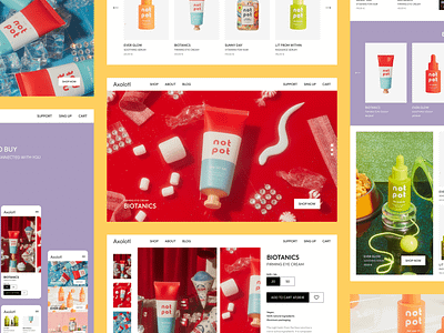 🌟 User Experience: Not Pot Website appdesign beauty brand products branding bright color cosmetic cosmetic brand design illustration online shopping redesign technologies ui uidesign user friendly interface ux uxdesign website development