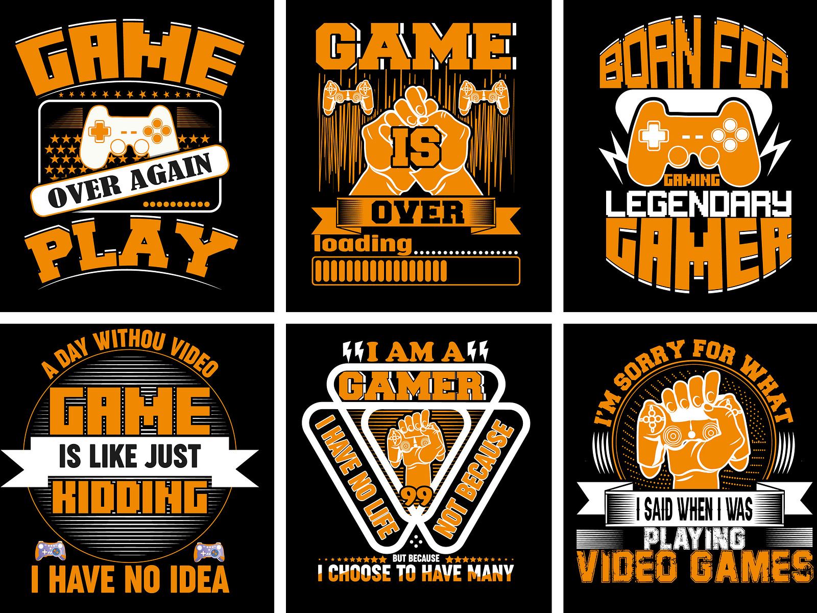 Gaming t shirt design bundle by Jamil 0709 on Dribbble