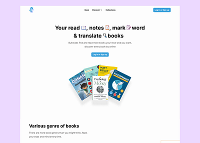 Landing Page author book books booksread daily ui design exploration hero section landing page testimonial ui uiux website