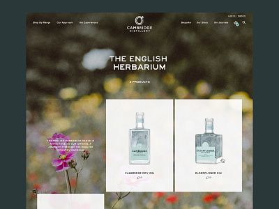 Cambridge Distillery / E-commerce Design digital design ui ui design web web design website