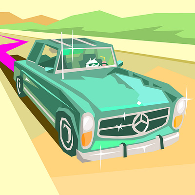 Car 10 out of 23 23 cars adobe animation illustration motion design photoshop rachel maves style frame