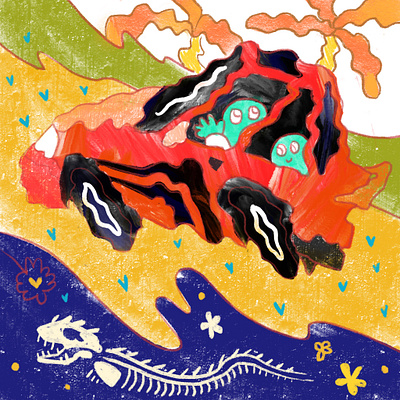 Car 21 out of 23 23 cars animation design illustration procreate rachel maves