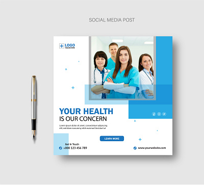 Health Care Social Media Post template medical treatment