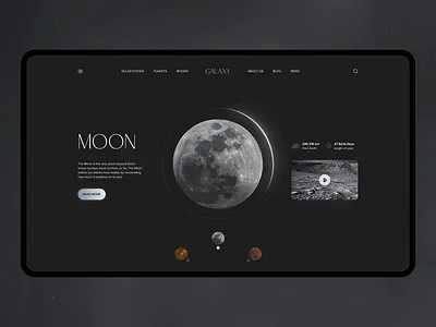 Galaxy | Space Exploration | Concept UI animation galaxy mars moon planets space ui ux website