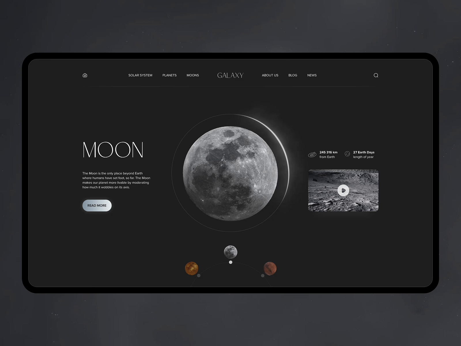 Galaxy | Space Exploration | Concept UI by Oksana Begun on Dribbble