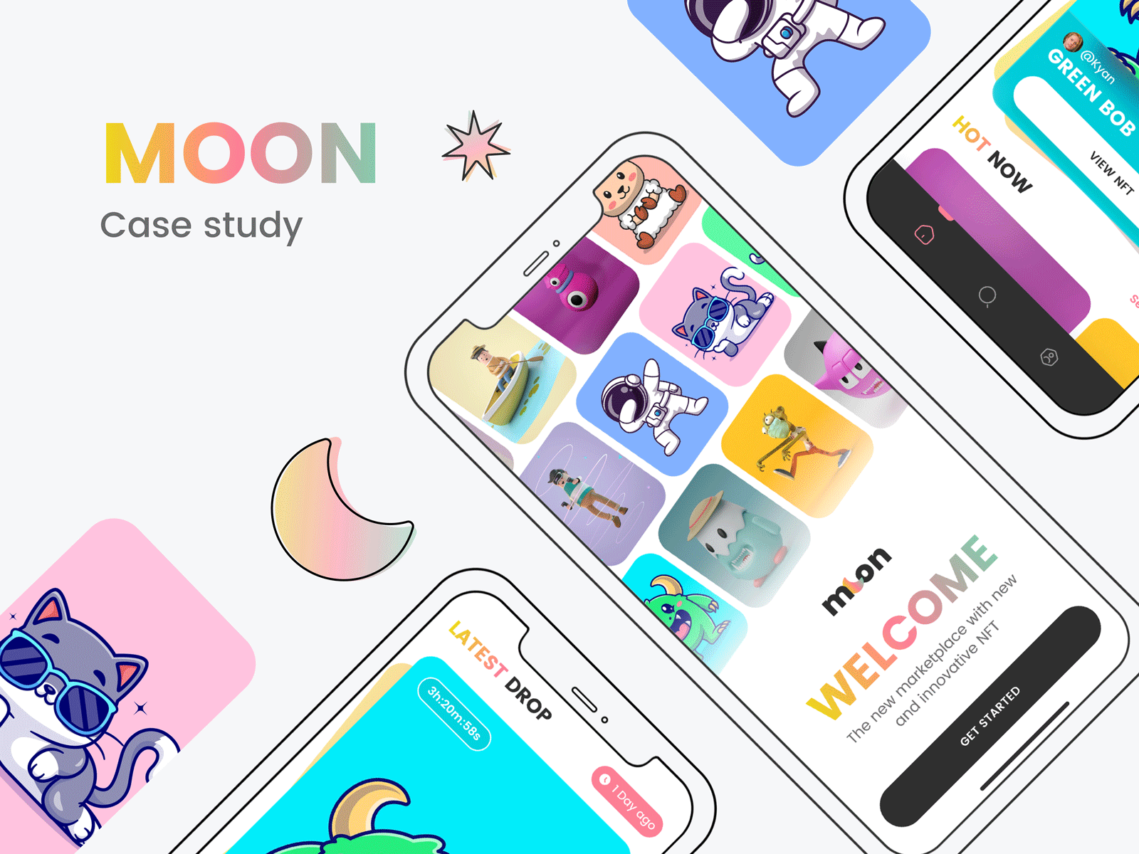 Moon NFT Marketplace Case study case study dribbble marketplace nft uiux