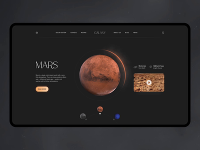 Mars | Space solar system | Concept UI galaxy mars planets space travel ui ux web design