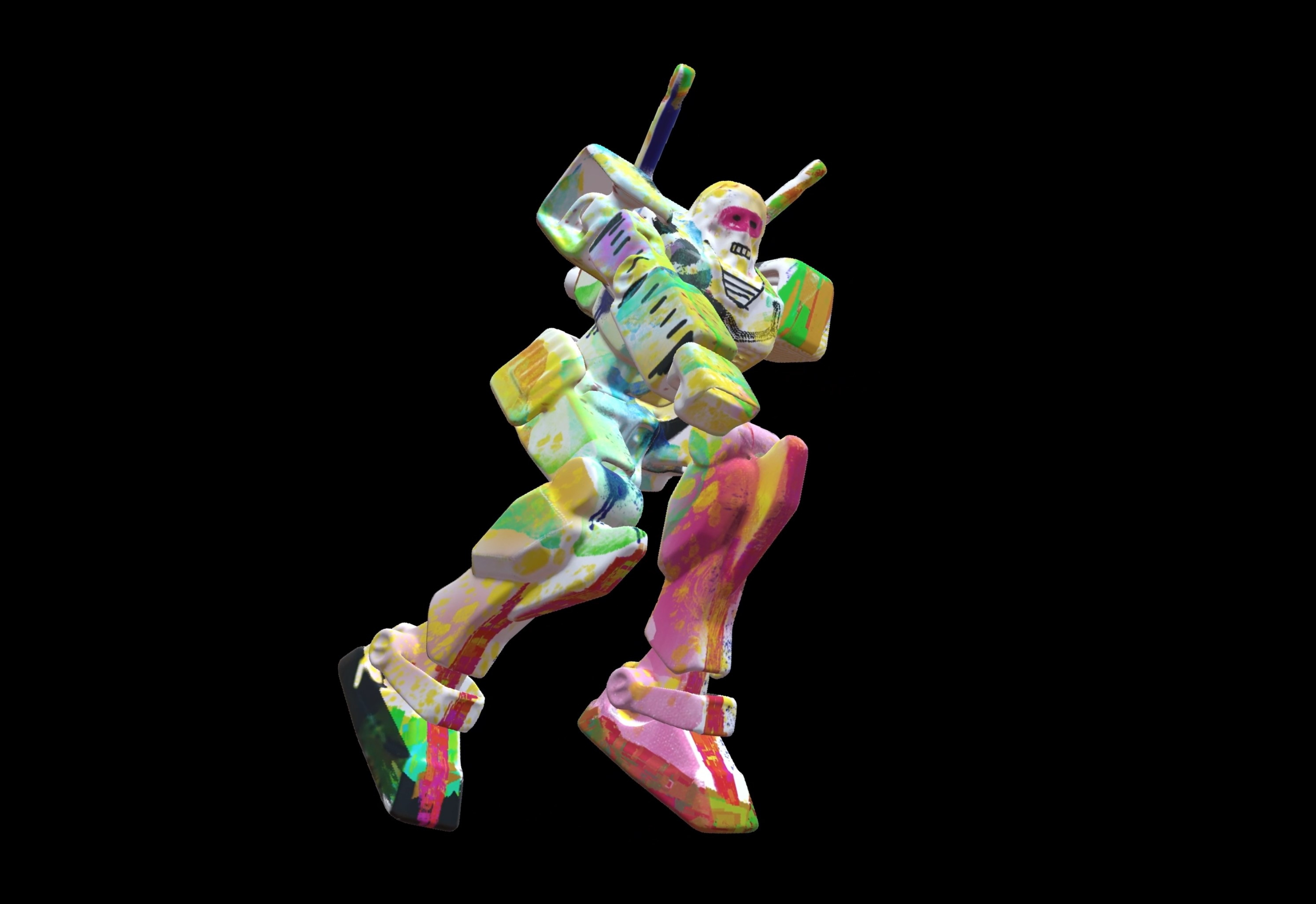 Looped robot 3d illustration character illustration ipad modelling procreate rendering robot