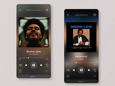 Music Player Design app design application dailyui dailyui 009 design graphic design media mobile music music player popular trendy ui ux