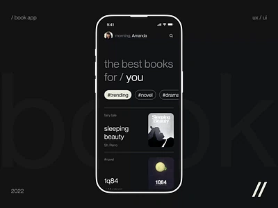 Online Library Mobile IOS App anomation app app design app ui audio book dark theme dashboard design library mobile mobile app mobile ui motion novel online read ui ux