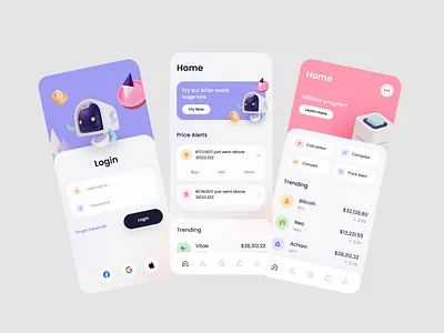Crypto app branding ui