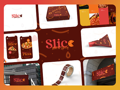 Slice-Full Branding, Logo design, Visual identity brand identity brand sign branding clean design dribbble food food blog kahaf logo minimal poster design restaurant restaurant branding vector visual design web website