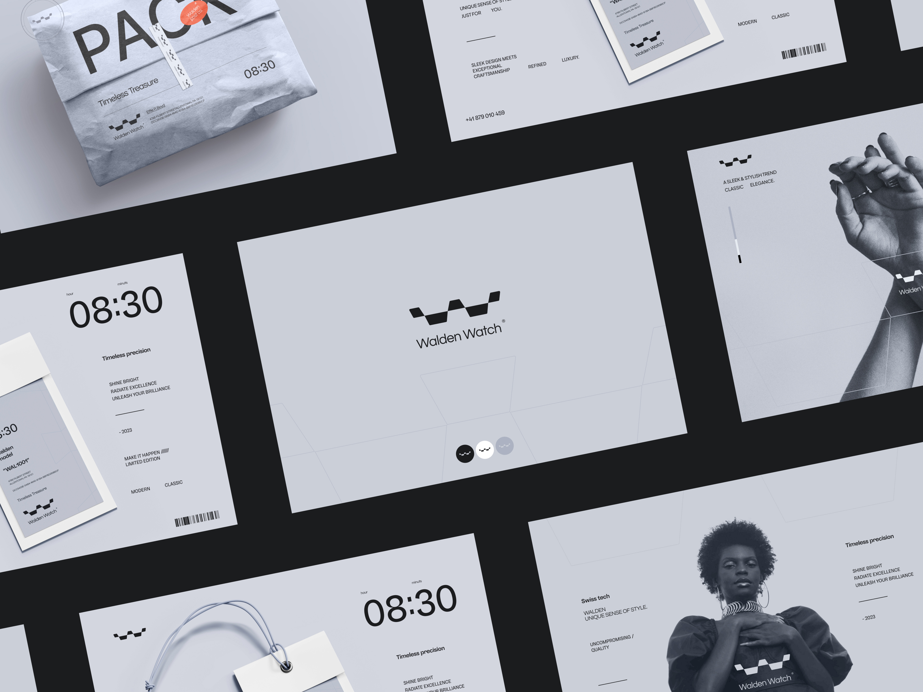 Walden Watch Brand Identity aesthetic brand brand agency brand and identity brand designer brand guidelines brand identity branding fashion icon identitydesign logo logo design logotype modern logo package startup style visual identity web design