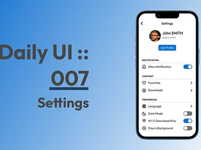 Daily UI :: 007 - Settings app dailyui dailyui007 dailyuichallange design settings ui uidesign ux uxdesign