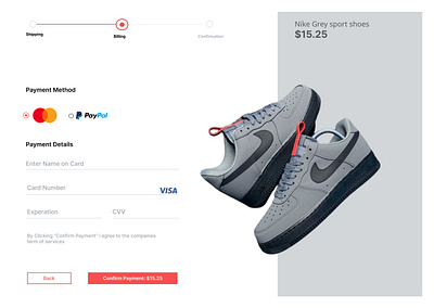 Landing page for payments graphic design payment ui